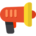 megaphone, loudspeaker, shout, protest, Communications, announcer, Tools And Utensils Chocolate icon