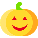 Terror, spooky, scary, fear, halloween, pumpkin, horror Gold icon