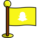 media, flag, Social, networking, Snapchat Yellow icon