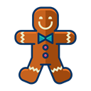 Man, cookie, christmas, Dessert, gingerbread, sweet Black icon
