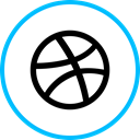 dribbble, media, Logo, Social Black icon