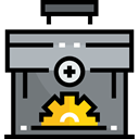 settings, Briefcase, Process, suitcase, cogwheel, Seo And Web Gray icon