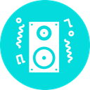 Fun, Deejay, music, speaker, party, Loud, noise DarkTurquoise icon