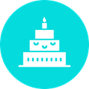 birthday, cake, Candle, Celebrate, christmas, Celebration, new year DarkTurquoise icon