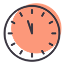 twelve, Clock, new, time, year, Countdown LightSalmon icon