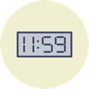 Clock, new, time, year, Countdown, twelve AntiqueWhite icon