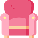 Seat, buildings, furniture, relax, Chairs PaleVioletRed icon