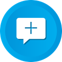 Add, Comment, Chat, medical, cross, Bubble, speech DeepSkyBlue icon