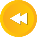 Multimedia, Left, Arrow, rewind, music, Back, player Orange icon