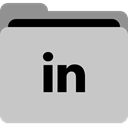 storage, Linkedin, Social, Folder, App, portfolio, collection Silver icon