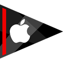 Apple, online, Social, media Black icon