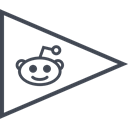 flag, Reddit, Social, media Black icon