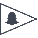 media, flag, Social, Snapchat Black icon