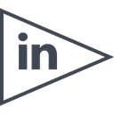 Linkedin, Social, media, flag Black icon