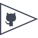 flag, Social, Github, media Black icon