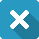 Blue, Exit, Close, x, cross, Shadow LightSeaGreen icon