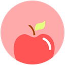 Apple, food, fitness, nutrition, heath LightPink icon