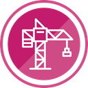 tool, Construction, Crane, operation, Lifting PaleVioletRed icon