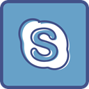 Skype, Metro, outline CornflowerBlue icon