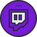 media, network, Logo, Social, Twitch, social icon BlueViolet icon