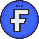 Facebook, Social, social icon, media, network, Logo RoyalBlue icon