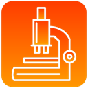 scientific, microscope OrangeRed icon