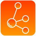 scientific, Molecule OrangeRed icon