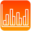statistics, scientific OrangeRed icon