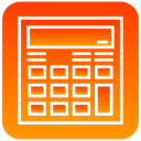 Calc, calculator, scientific OrangeRed icon