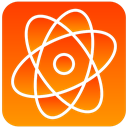 Atom, scientific OrangeRed icon