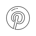 Logo, name, social media, pinterest Black icon