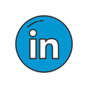 Linkedin, linkedin logo, linkedin button, social media Black icon