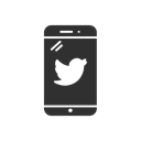 phone, twitter, Iphone, bird Black icon