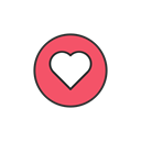Heart, love, Facebook, Emoji Black icon