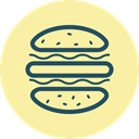 meal, Fast food, junk food, Burger, hamburger, Eat, Buns PaleGoldenrod icon