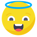 Angel, saint, Face, happy, smiley, smile, Avatar Gold icon