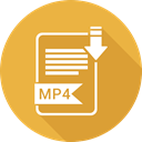 type, Mp4, document, File, Format Goldenrod icon