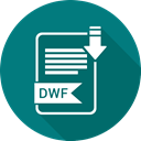 File, file format, dwf, Extensiom Teal icon