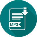 File, mp3, file format, Extensiom Teal icon