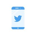 twitter logo, phone, Iphone, bird Black icon
