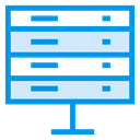 Server, Hosting, Multimedia, Database, Data, storage, technology DodgerBlue icon