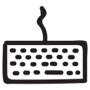media, Keyboard, Apple, hardware, product, technology, typing Black icon