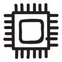 Computer, Device, Chip, microchip, processor, Cpu, frequency Black icon