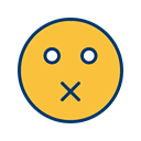 Mute, Face, smiley, Emoticon SandyBrown icon