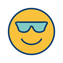 Face, smiley, cool, Emoticon SandyBrown icon