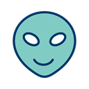 Face, smiley, Emoticon, Alien MediumAquamarine icon
