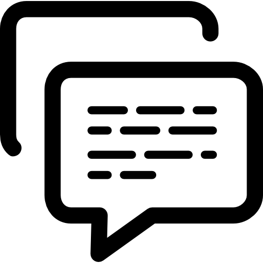 Text Lines, Chat, interface, Communication, speech bubbles, outline ...