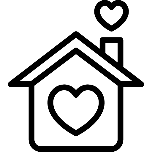 Hearts, real estate, Heart, house, buildings, wedding icon