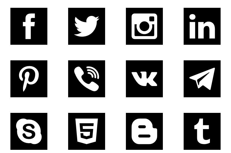 Solid Social Media Logos Icon