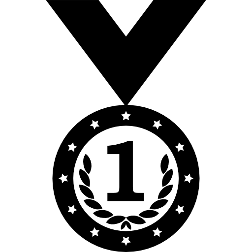 Number 1, medals, wreath, medal, Medal Variant icon